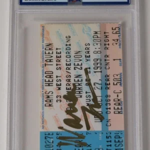 WARREN ZEVON Signed Autograph Auto 1999 Ticket Stub Slab PSA JSA