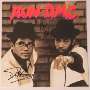 RUN DMC Signed Autograph Auto "Run-DMC S/T" Album Vinyl LP by 2 JSA