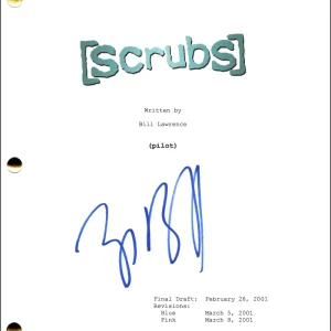 Zach Braff Signed Autograph Scrubs Full Pilot Script Screenplay - JD John Dorian