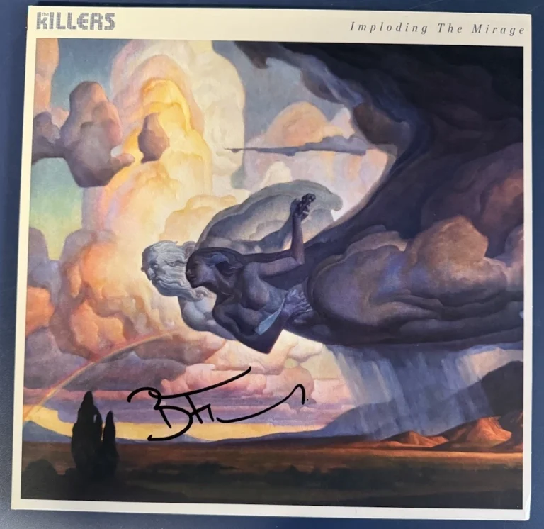 BRANDON FLOWERS SIGNED IMPLODING THE MIRAGE VINYL ALBUM KILLERS AUTOGRAPH COA