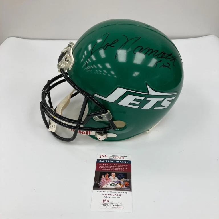 Joe Namath Signed Riddell Full Size New York Jets Helmet JSA COA