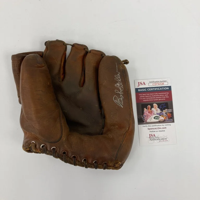 Bob Feller Signed Vintage 1950's Game Model Baseball Glove JSA COA