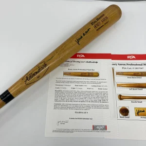 Hank Aaron 1975 Game Used & Signed Baseball Bat PSA DNA Graded 9 and JSA COA