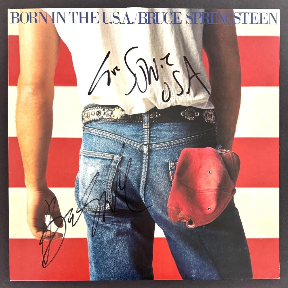 Springsteen Autograph Bruce Springsteen & Steven Van Zandt Signed Autograph Born in the USA ...