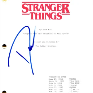 David Harbour Signed Autograph Stranger Things Pilot Script - Chief Jim Hooper