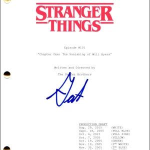 Gaten Matarazzo Signed Autograph Stranger Things Full Script Screenplay - Dustin