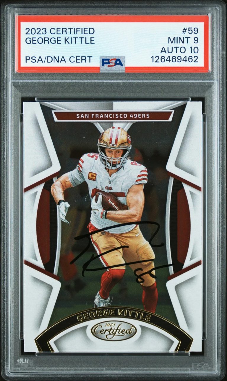 2023 Panini Certified #59 George Kittle signed card PSA 9 Auto 10