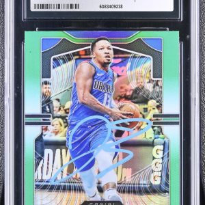2019-20 Panini Prizm #78 Jalen Brunson Green signed card CGC JSA Auto Authentic
