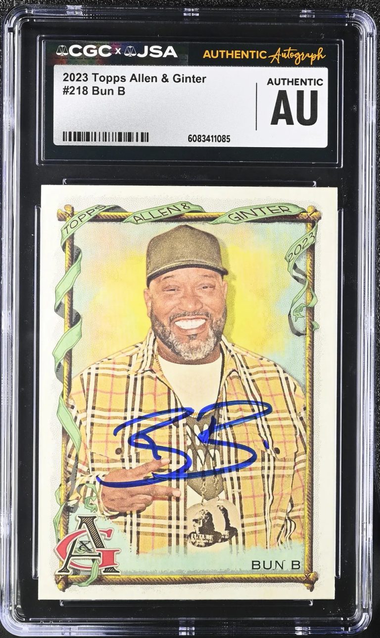 2023 Topps Allen & Ginter #218 Bun B signed card CGC JSA Auto Authentic