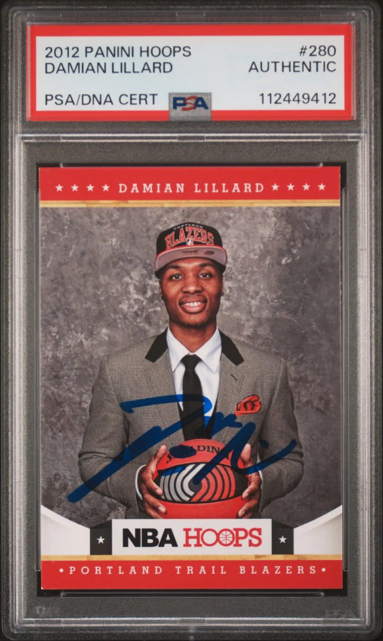 2012 Panini Hoops #280 Damian Lillard Rookie signed card PSA A Auto A