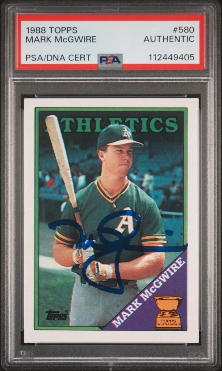1988 Topps #580 Mark Mcgwire signed card PSA A Auto A