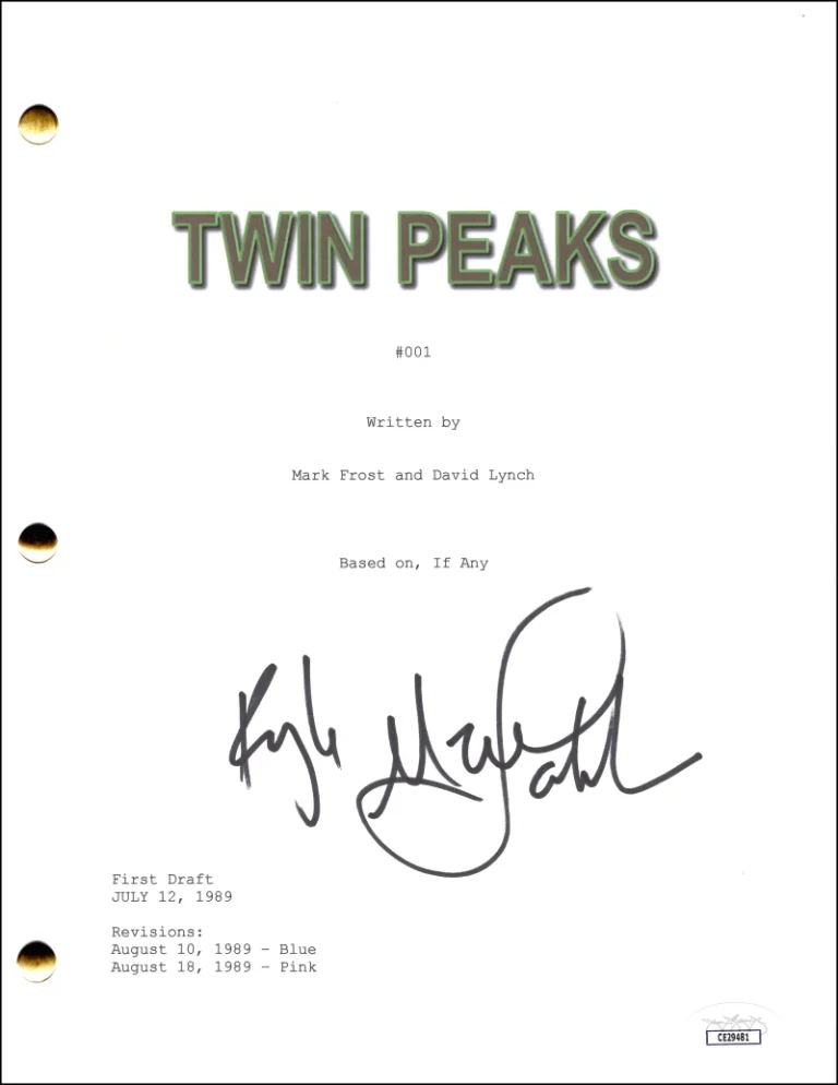Kyle MacLachlan Signed Autograph Twin Peaks Pilot Script Screenplay w/ JSA COA
