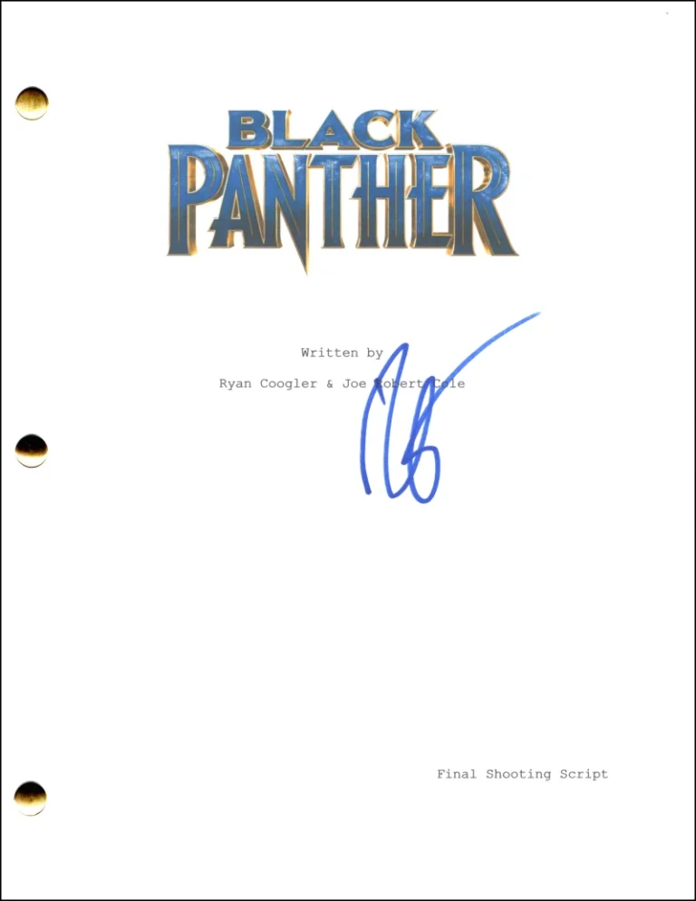 Ryan Coogler Signed Autograph Black Panther Script Starring Chadwick Boseman