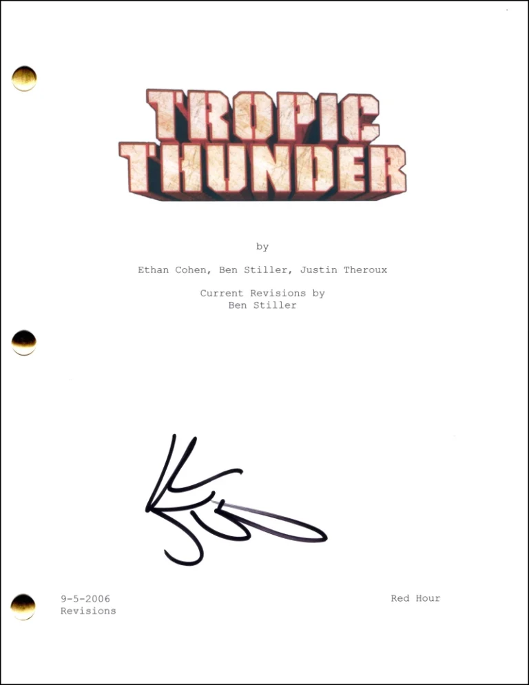 Ben Stiller Signed Autograph Tropic Thunder Full Movie Script - Tugg Speedman