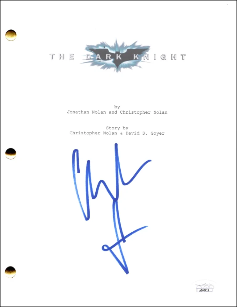 Christian Bale Signed Autograph Batman The Dark Knight Movie Script w/ JSA COA