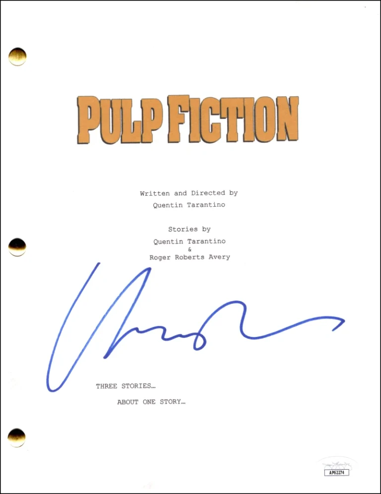 Uma Thurman Signed Autograph Quentin Tarantino Pulp Fiction Movie Script JSA COA