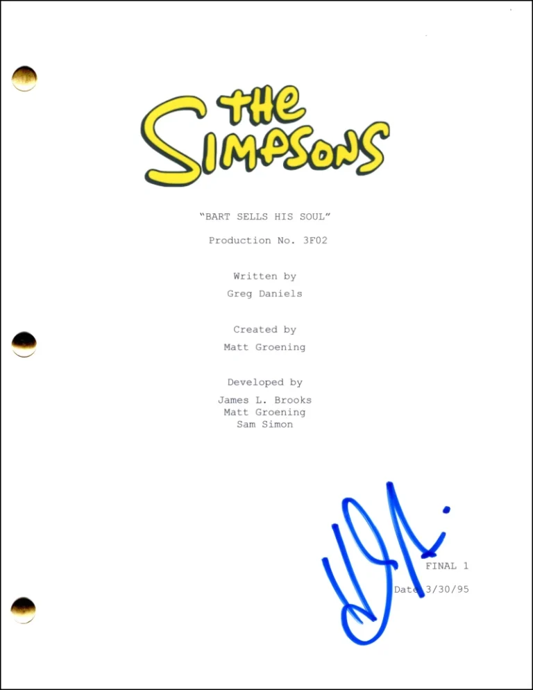 Hank Azaria Signed Autograph The Simpsons Full Episode Script Screenplay Moe Apu