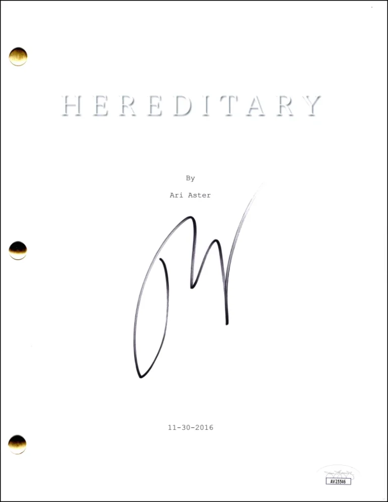 Ari Aster Signed Autograph Hereditary Full Movie Script Screenplay w/ JSA COA