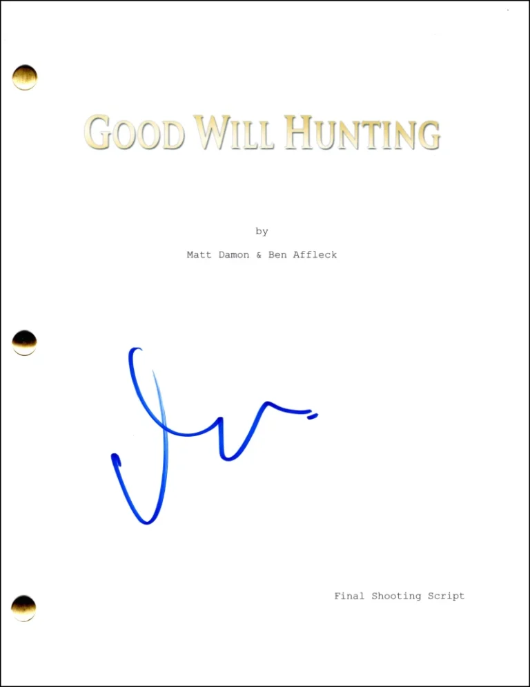 Matt Damon Signed Autograph Good Will Hunting Full Movie Script Screenplay