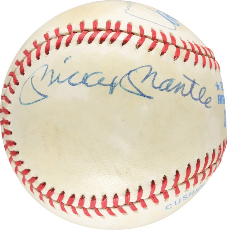 Mickey Mantle Ted Williams Carl Yastrzemski Triple Crown Signed Baseball PSA DNA