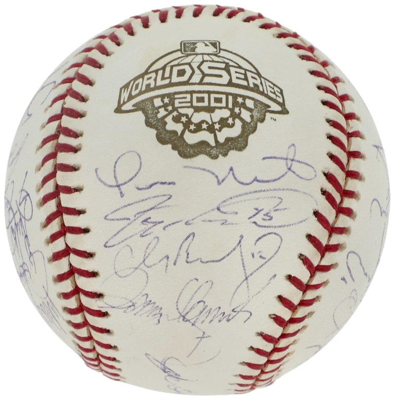 2001 New York Yankees AL Champs Team Signed World Series Baseball PSA DNA COA