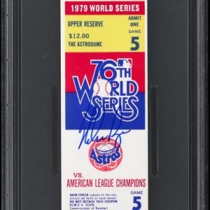 Nolan Ryan Signed 1975 World Series Ticket PSA DNA 9 MINT Houston Astros