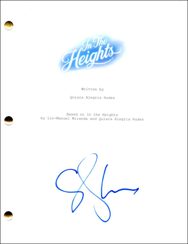 Christopher Jackson Signed Autograph In the Heights Full Movie Script Screenplay