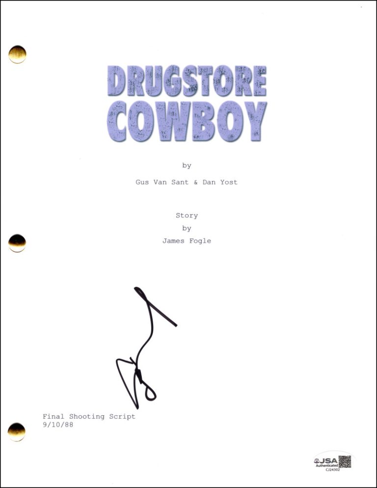 Gus Van Sant Signed Autograph Drugstore Cowboy Movie Script Screenplay - JSA COA
