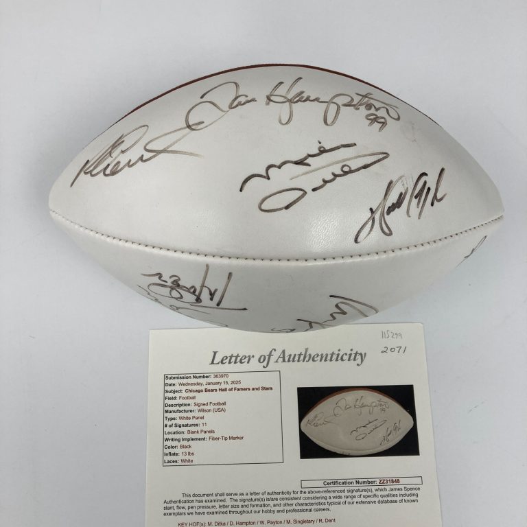 Walter Payton Chicago Bears Hall Of Fame Legends Multi Signed Football JSA COA