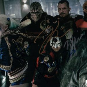 Will Smith Robbie Kinnaman Fukuhara Signed 8X10 Photo Suicide Squad GV849717