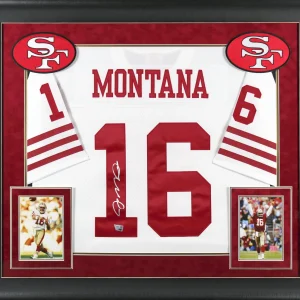 49ers Joe Montana Authentic Signed White Mitchell & Ness Framed Jersey Fanatics