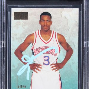 76ers Allen Iverson Signed 1996 Skybox Premium #85 Rookie Card Auto 10! BAS Slab