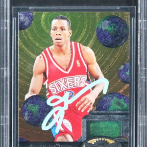 76ers Allen Iverson Authentic Signed 1997 Metal Universe #20 Card BAS Slabbed