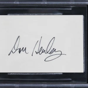 Don Henley The Eagles Authentic Signed 3x5 Index Card Autographed BAS Slabbed
