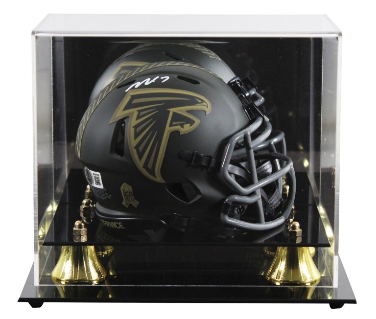 Falcons Michael Vick Signed Salute to Service IV Speed Mini Helmet W/ Case BAS W