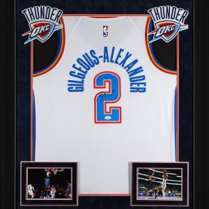 Thunder Shai Gilgeous-Alexander Signed White Nike Framed Jersey JSA #CD42292