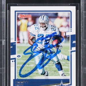 Cowboys Emmitt Smith Authentic Signed 2020 Donruss #86 Card BAS Slabbed
