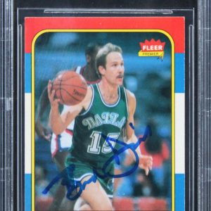 Mavericks Brad Davis Authentic Signed 1986 Fleer #22 Card BAS Slabbed