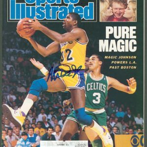 Lakers Magic Johnson Signed Feb 1987 Sports Illustrated Magazine BAS Witnessed