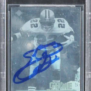 Cowboys Emmitt Smith Signed 1991 Upper Deck Game Breaker Holo #GB5 Card BAS Slab