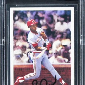 Reds Eric Davis Signed 1990 Score #185 Card Auto Graded Gem Mint 10! BAS Slabbed