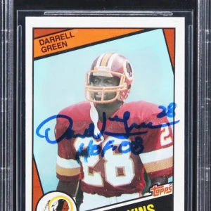 Commanders Darrell Green "HOF 08" Authentic Signed 1984 Topps #380 Card BAS Slab