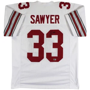 Ohio State Jack Sawyer Authentic Signed White Pro Style Jersey BAS Witnessed