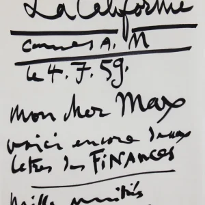 Pablo Picasso Authentic Signed & Handwritten 8.25x10.5 Letter BAS #AE04583