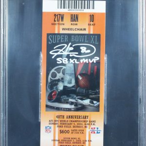Steelers Hines Ward "SB XL MVP" Signed 2006 Super Bowl XL Ticket Stub BAS Slab 2