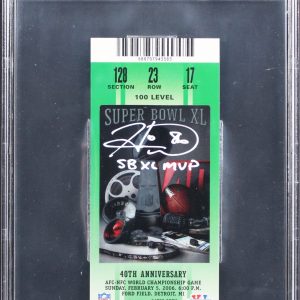 Steelers Hines Ward "SB XL MVP" Signed 2006 Super Bowl XL Ticket Stub BAS Slab 1