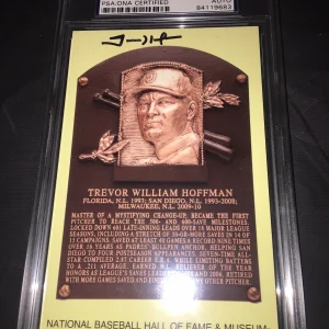Trevor Hoffman Signed Official Baseball HOF Plaque Postcard PSA/DNA Slab Padres