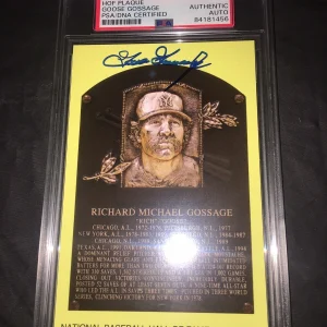 Goose Gossage Signed Official Baseball HOF Plaque Postcard PSA/DNA Slab