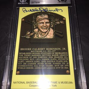 Brooks Robinson Signed Official HOF Plaque Beckett 16x Gold Glover Slab