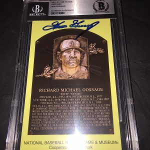 Goose Gossage Signed Official HOF Plaque Beckett Yankees Star Pitcher Slab